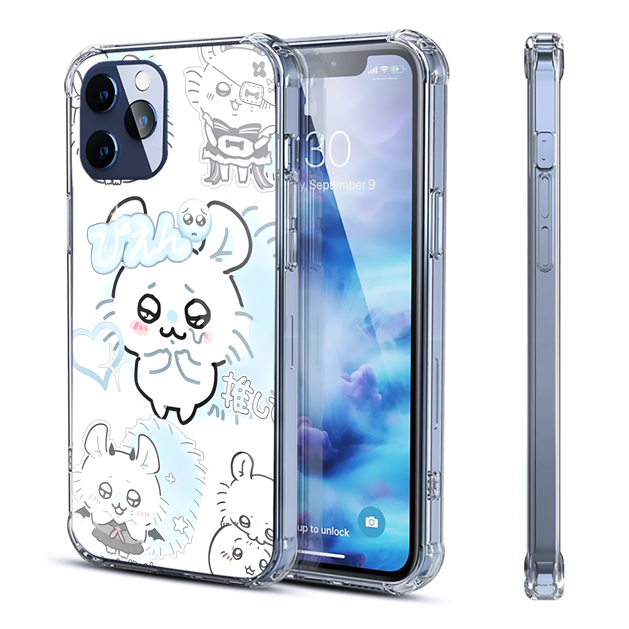 （画像用） ちいかわ Chii-kawa 【iPhone 12シリーズ対応】透明スマホケース（クリアソフトケース）
